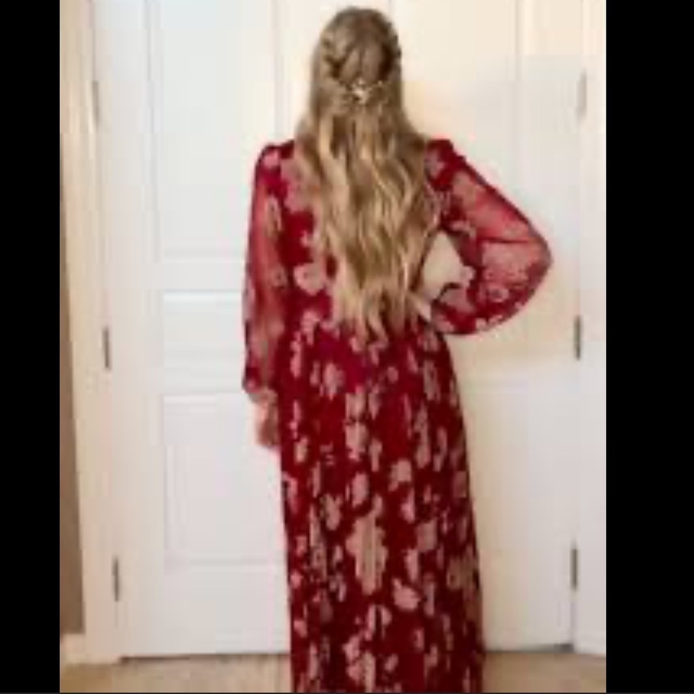 DM Fashion Adoria Burgundy Floral Velvet
Maxi, New with Tags, Plus Size - Picture 3 of 10